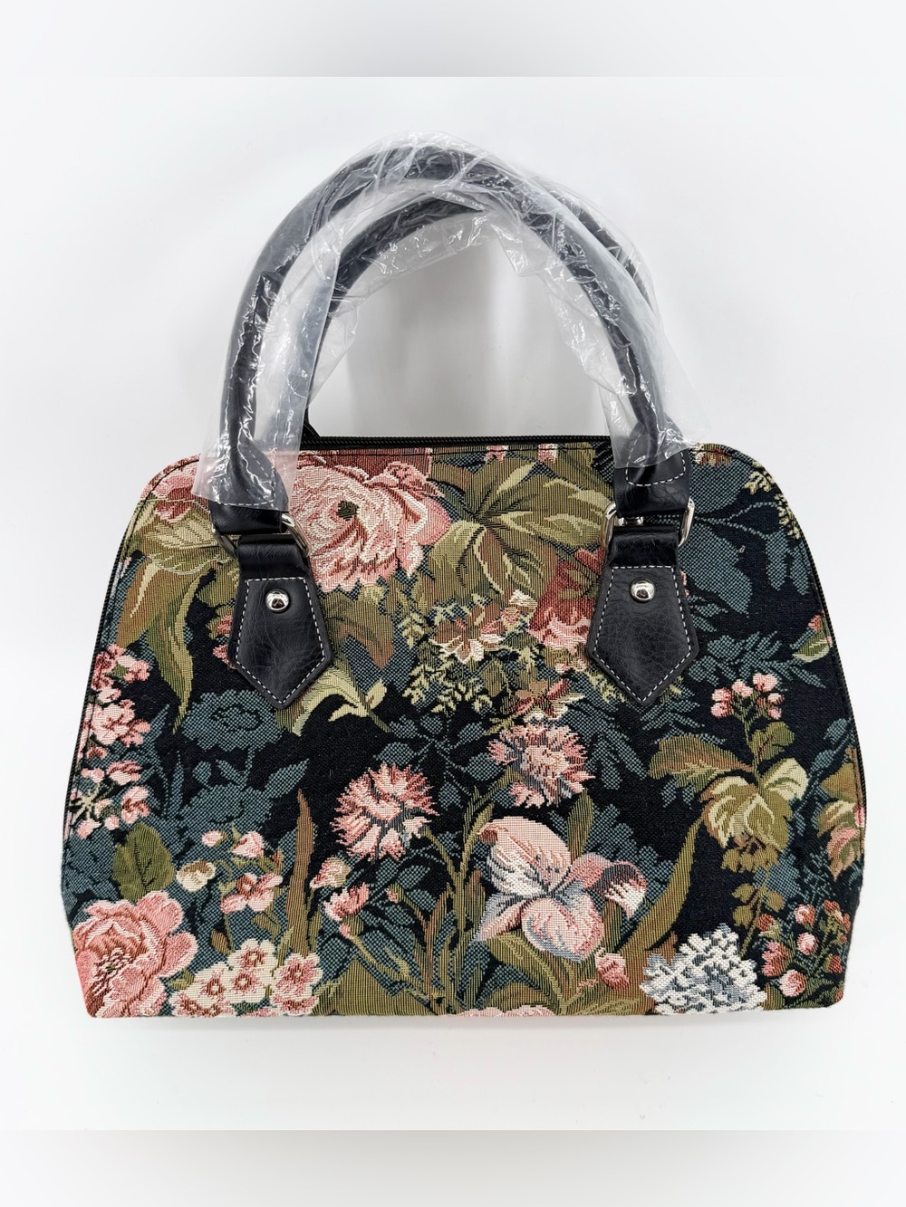 Signare Peony Woven Tapestry Floral Top Handle Convertible Satchel Bag New NWT - Picture 3 of 11